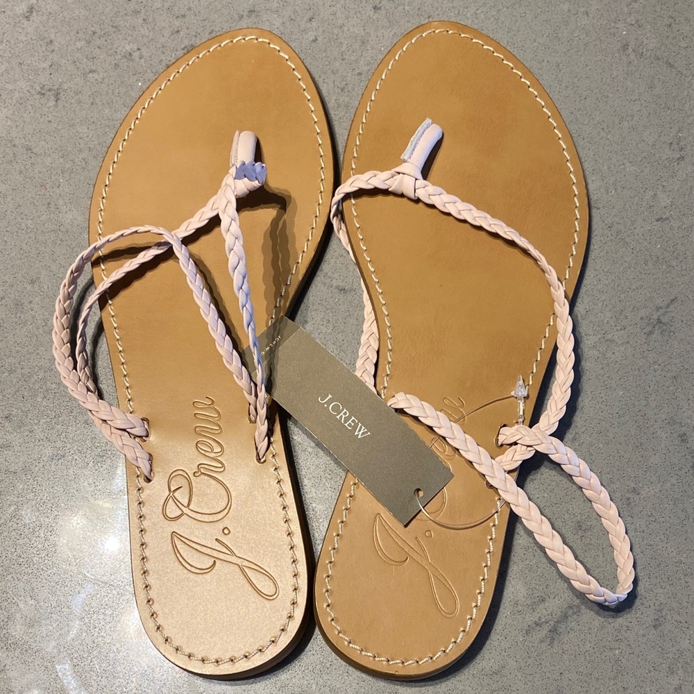 J. Crew Light Pink Braided Sandals